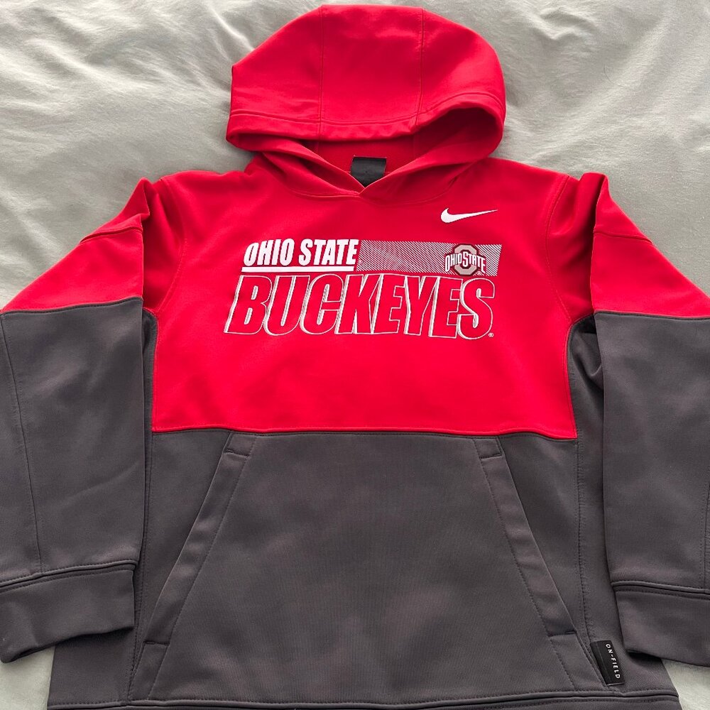 Nike Dri-Fit Authentic On-Field Youth OSU Buckeyes Colorblock Hoodie